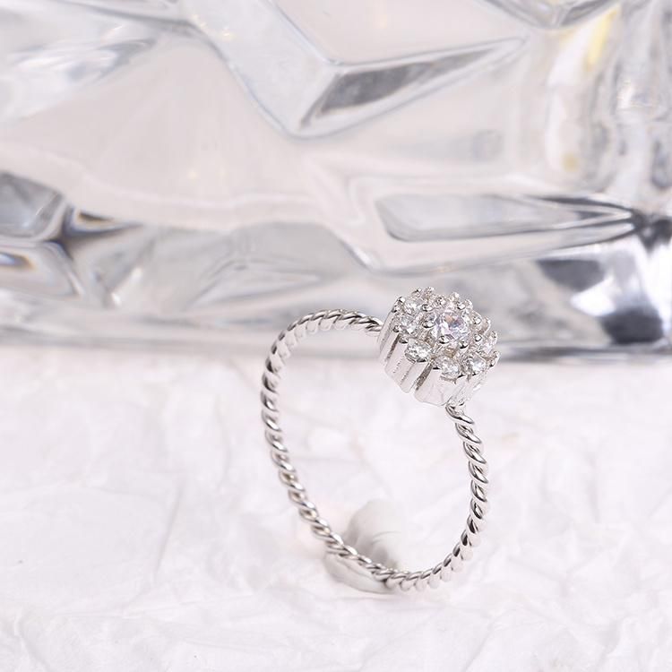 925 Silver Fashion Accessories Fashion Jewelry Hot Sale High Quality Factory Wholesale Trendy Women CZ Moissanite Ring