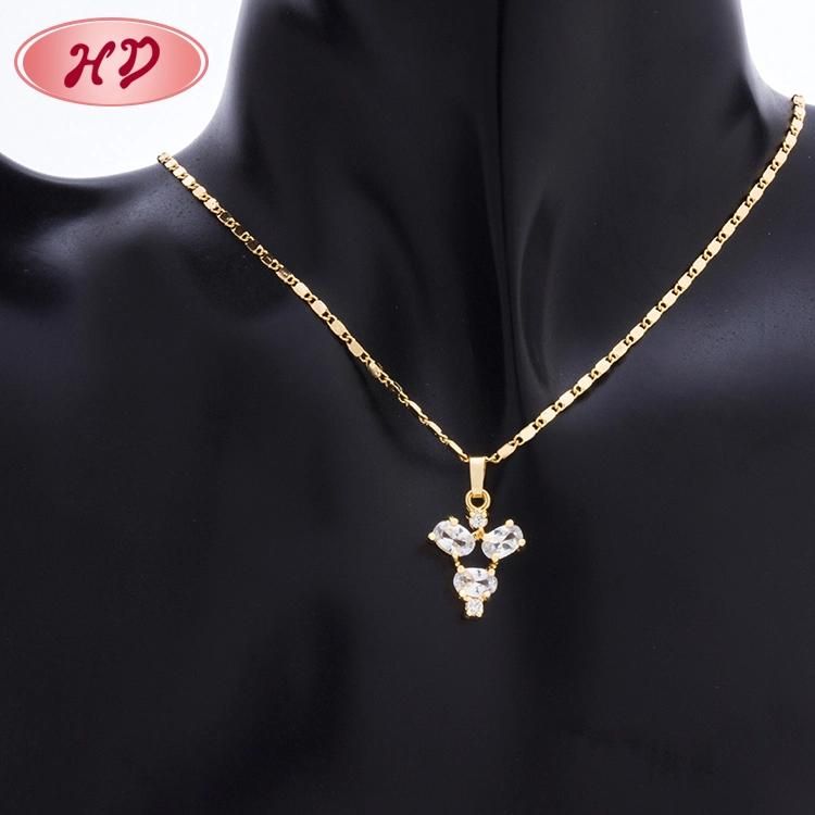 Hot Selling Cubic Zirconia Brass 18 K Gold Plated Jewelry Set
