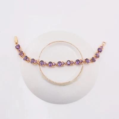 18K Gold Colorful Diamond Girls Lovely Women Bracelet