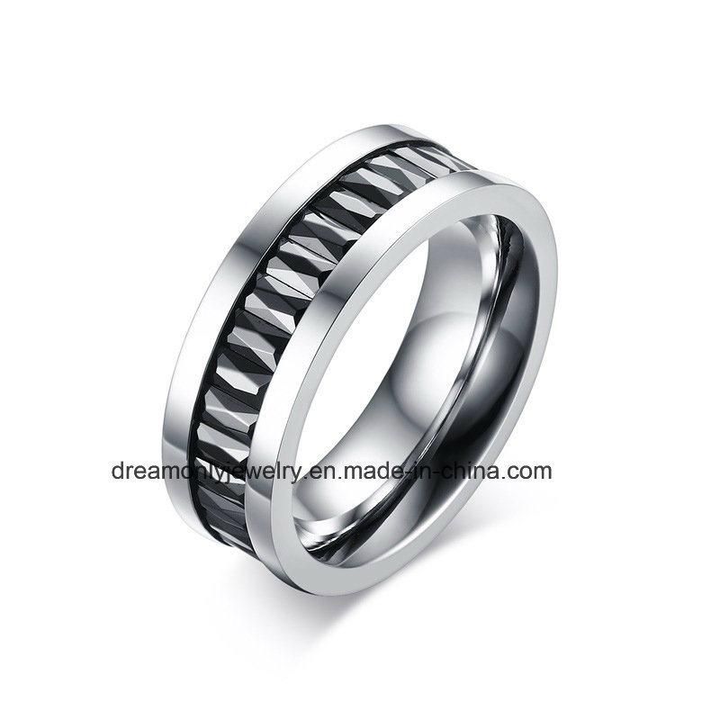 OEM/ODM Black Zircon Steel Ring