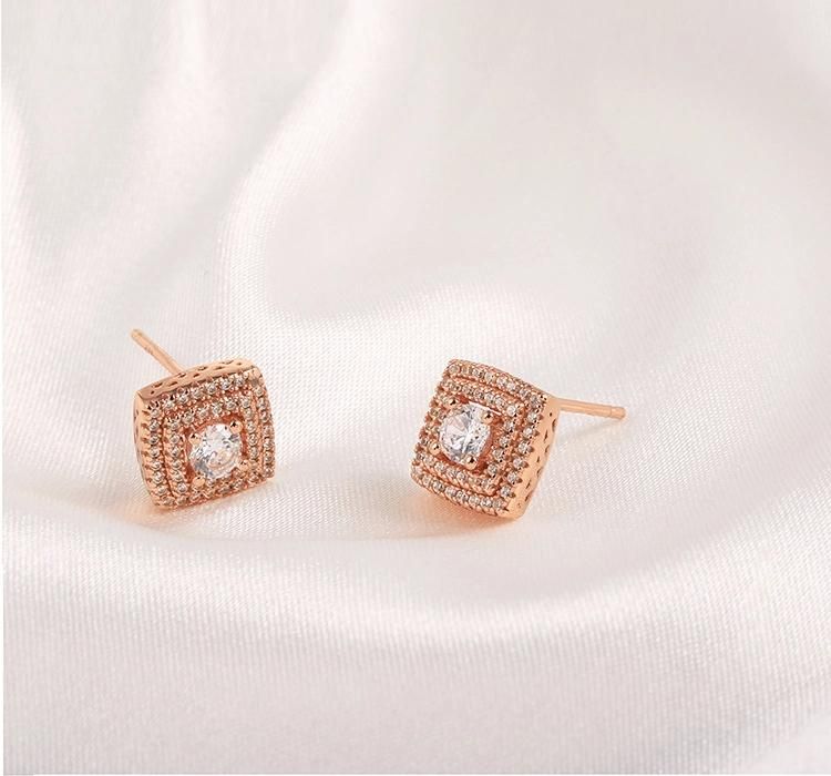 Hip Hop 925 Silver Cubic Zirconia Moissanite Fashion Accessories Fine Jewellery Factory Wholesale Fashion Jewelry Trendy Beauty Women Earrings