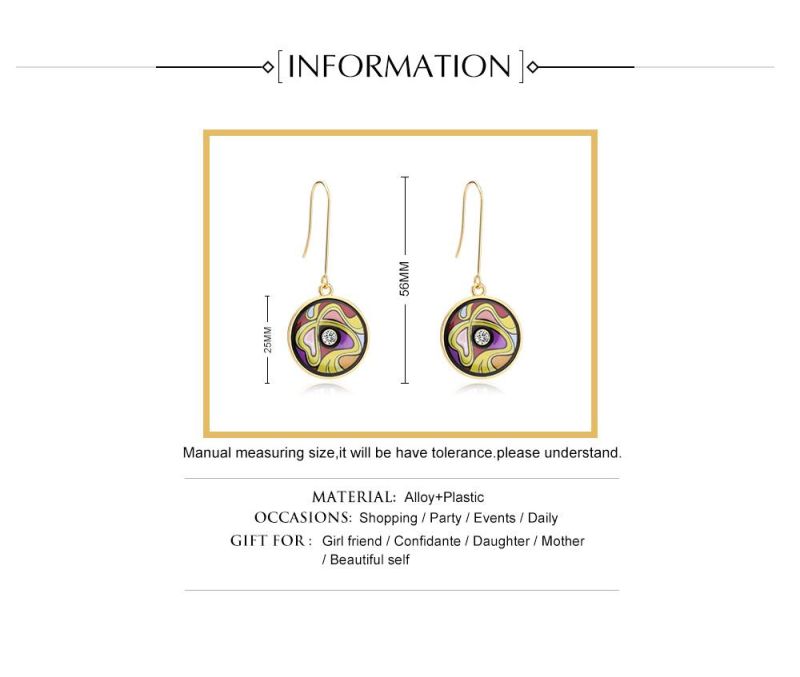 Enamel Earrings Fine Jewellery with Delicate Back Side