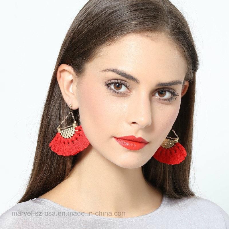 Bohemian Tassels Earrings Fan-Shaped Tassel Earrings Women Accessories