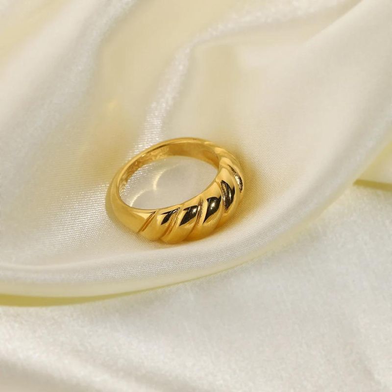High Quality Latest Design Women Ring 14/18K Gold Plated Stainless Steel Ring