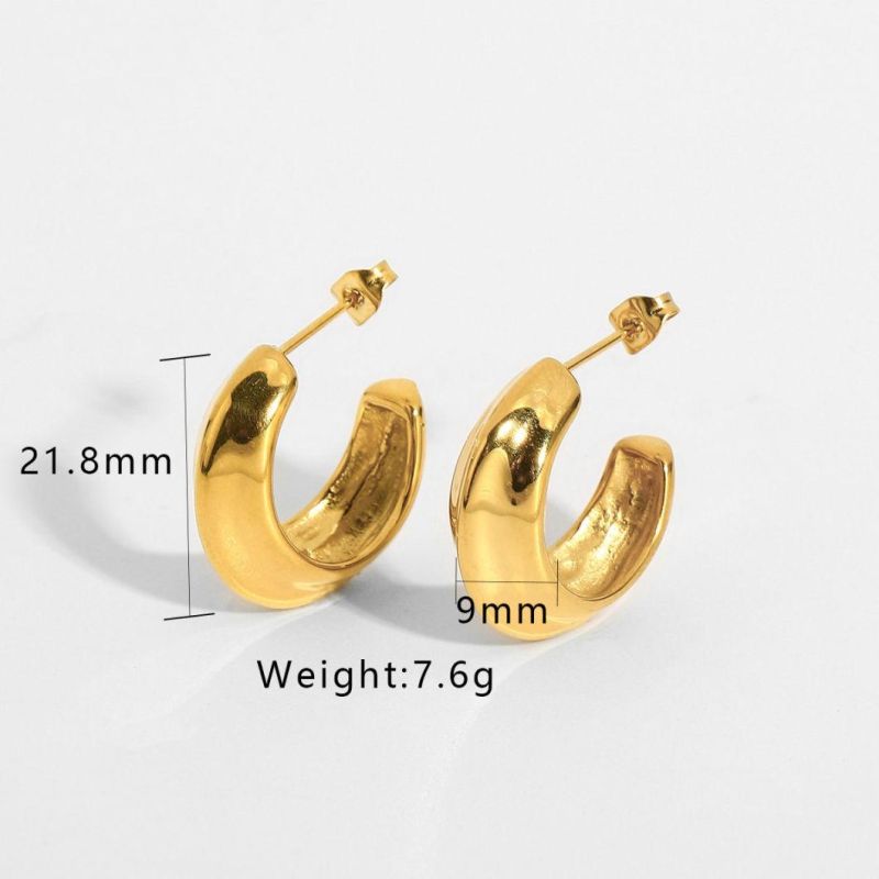 Latest Design C Shape Stainless Steel Eaarrings