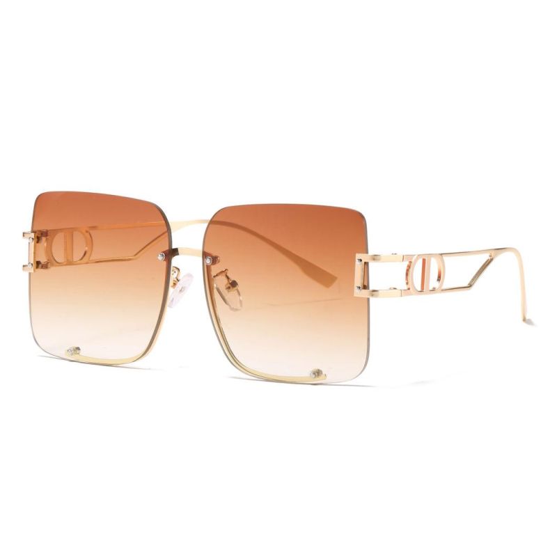 2022 No MOQ Half Frame UV400 Ocean Lens Metal Fashion Sunglasses
