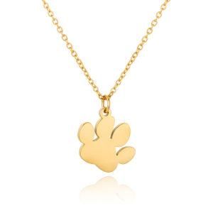 Gold-Plated Stainless Steel Glossy Animal Footprints Necklace