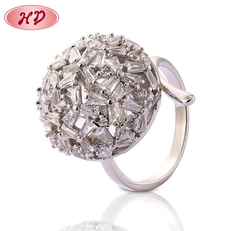 Women Rhodium Plated Silver Stainless Steel Engagement Finger Wedding Rings Fashion Jewelry Design