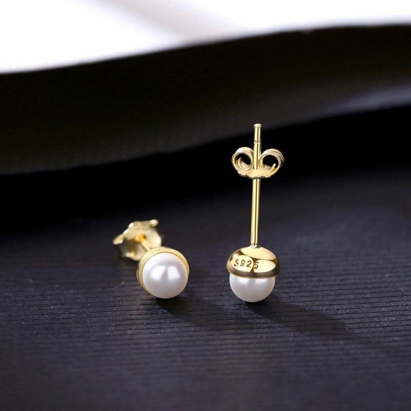 Eternal White Pearl CZ Ear Piercing Studs