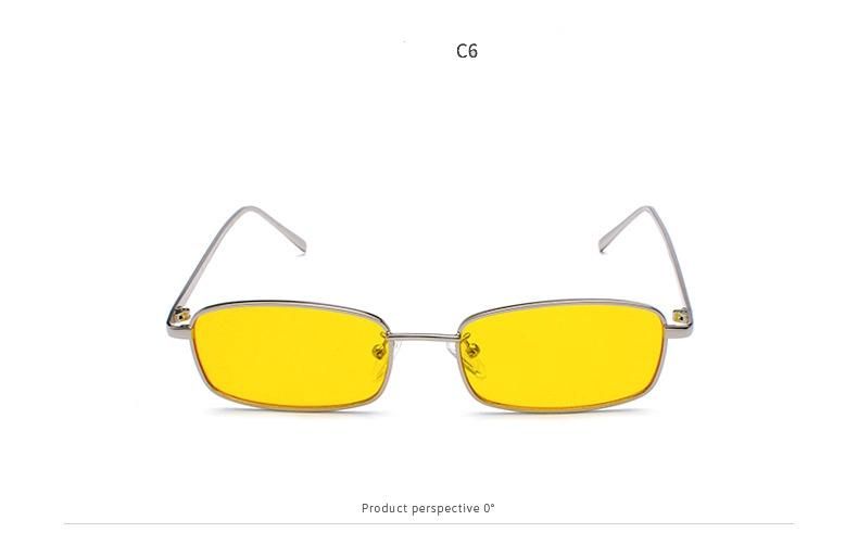 New Style Square Metal Frame Transparent Sunglasses