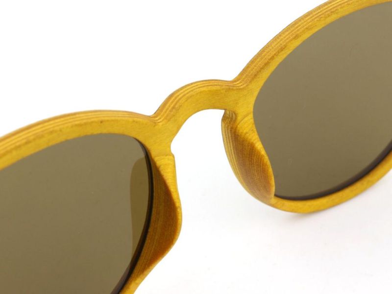 Retro Fashion Wholesale Ce Certified Double Color Wooden Sunglasses for Unisex