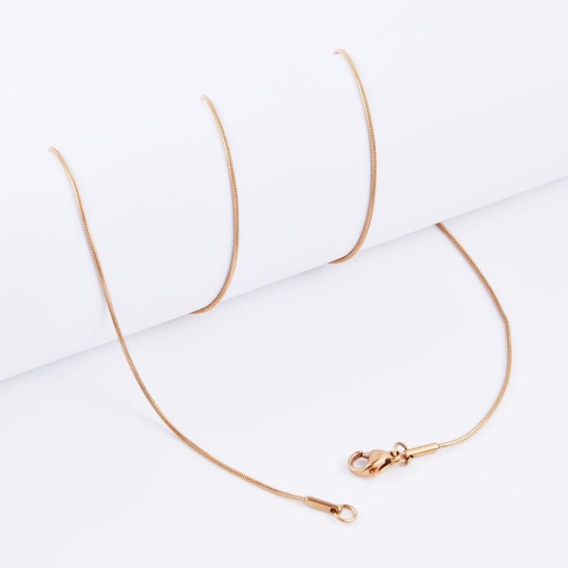 Fashion Handmade Jewelry Accessories 316 Stainless Steel Jewelry Gold Plated Round Snake Chain Necklace