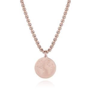 Gold-Plated Stainless Steel Round Card Geometric Irregular Figure Necklace