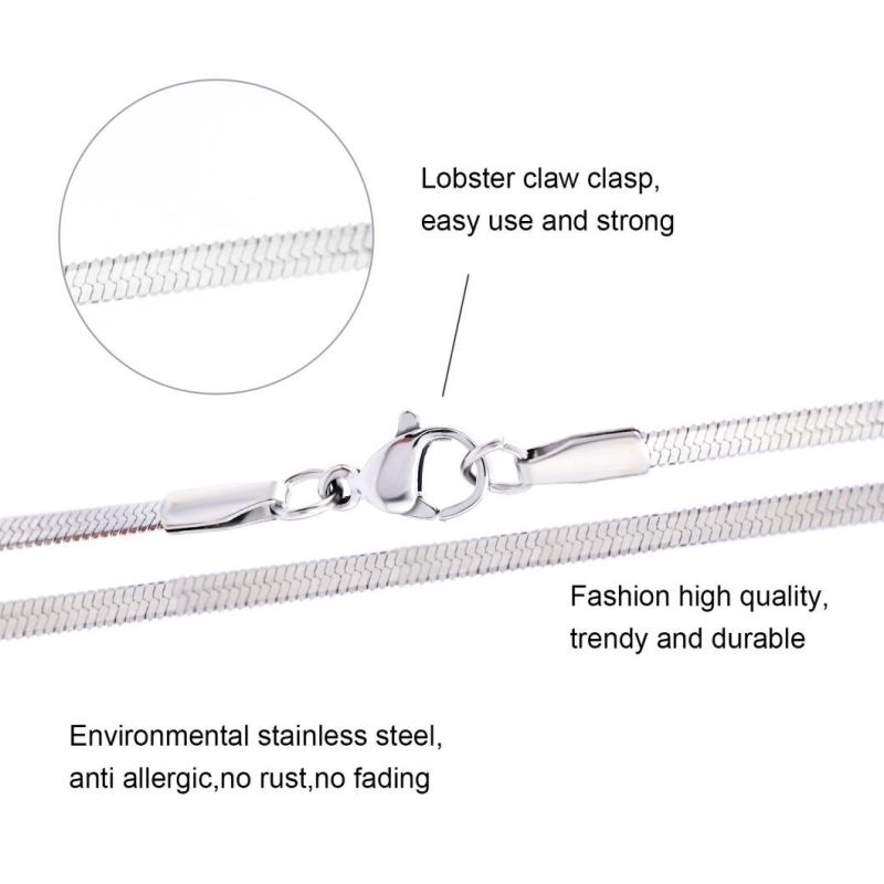 Decoration Fashion Jewelry Silver Herringbone Chain Anklet Bracelet Necklace Handmade Craft Design