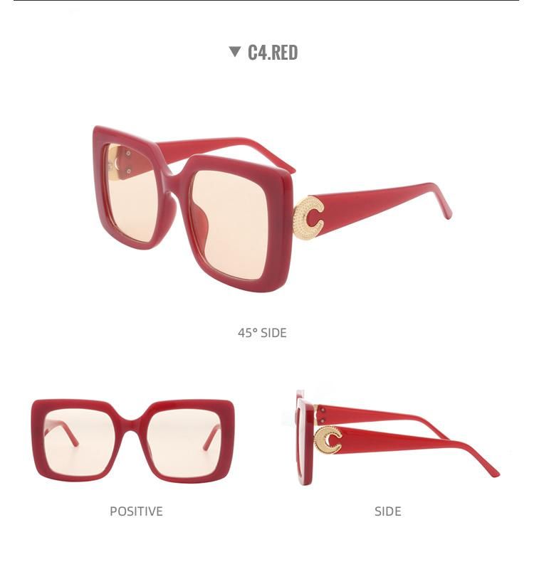 2022 Designer Plastic Sun Glasses for Wholesale Women Shades UV400 Oversized Big Square Sunlgasses