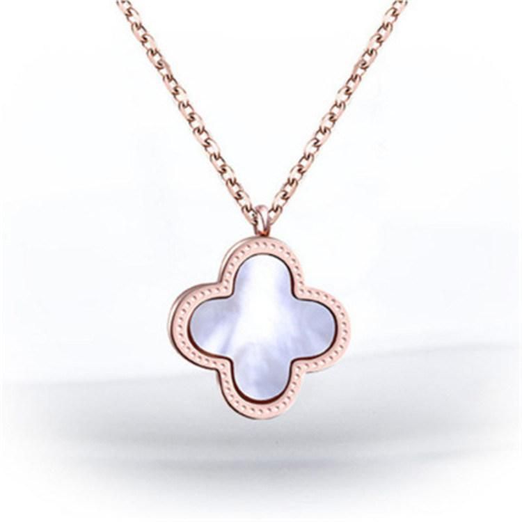 Fashion Ins Four Leaf Clover Titanium Steel Choker Necklace