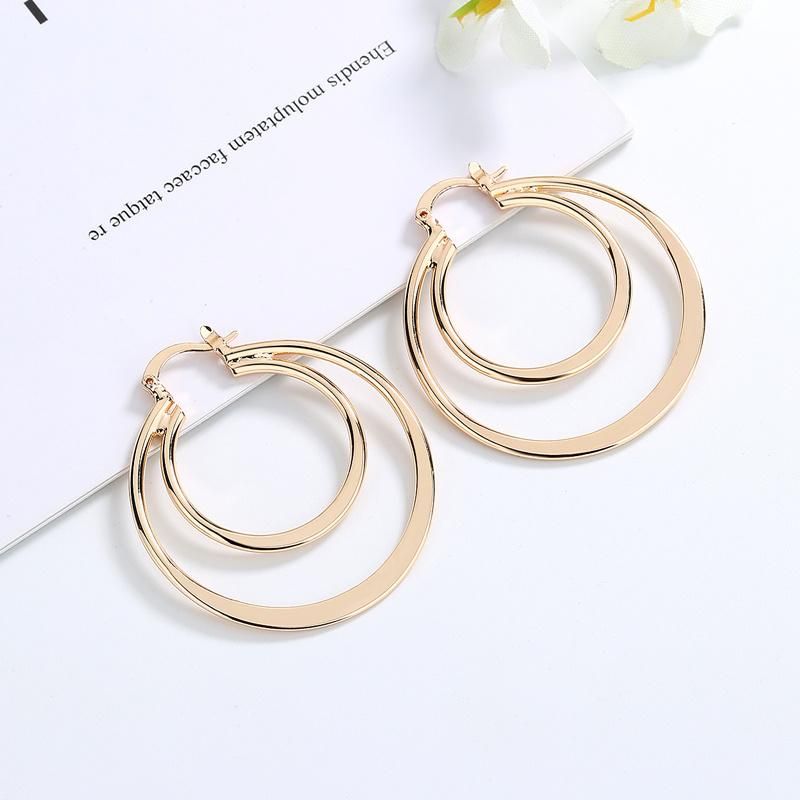 New Fashion Girls 18K Gold Plated Stainless Steel Big Large Jewelry Earring