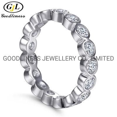 Vintage Silver Cubic Zirconia Wedding Promise Diamond Rings for Women