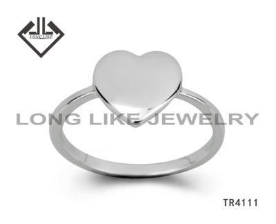 Sterling Silver Jewelry Plain Silver Heart Ring