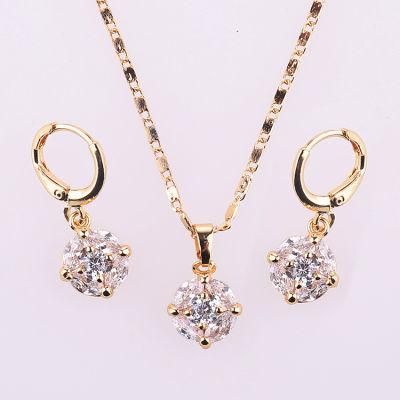 Costume Hengdian Wholesale Fashion Imitation Gold Plated Jewelry with Pendant Earring Necklace Sets
