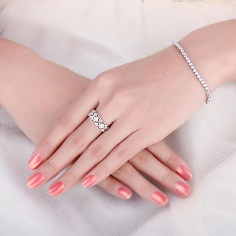 Fashion Jewelry 925 Sterling Silver Vintage Filigree Cubic Zirconia Statement Ring Wholesale