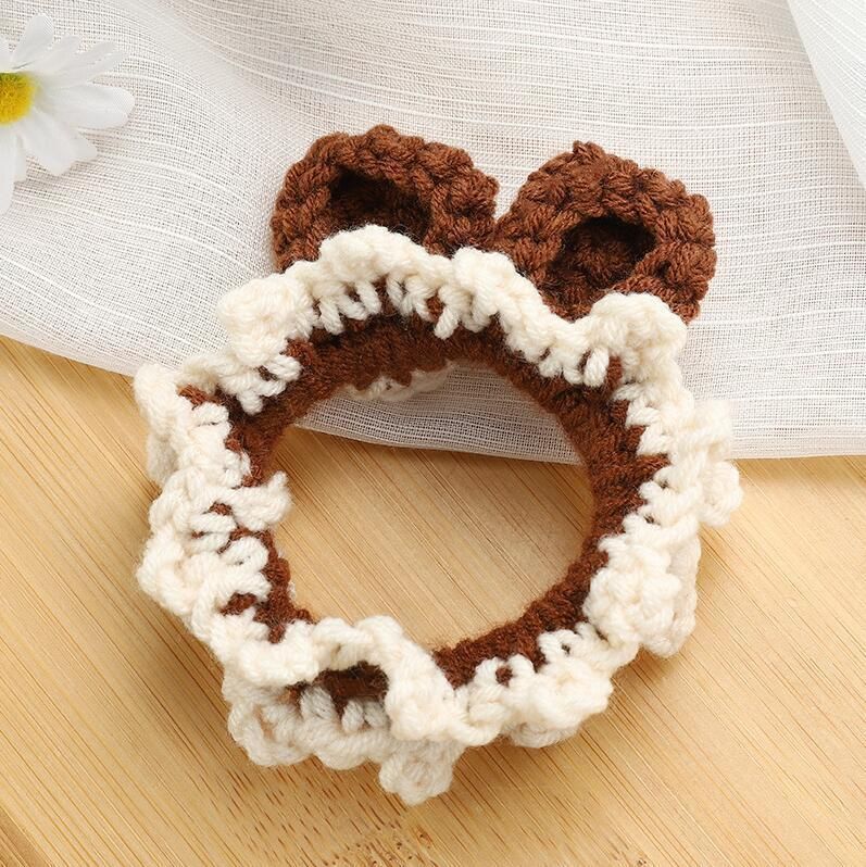 Cotton Yarn Hair Elastic Tie Crochet Customized Ym210