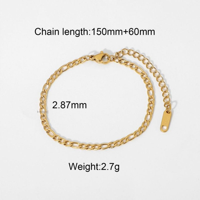 Stainless Steel Jewelry Nk3: 1 Bracelet 14/18K Real Gold Plated