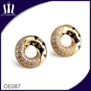 CNC Micro Inlay Zircon Elegant Circle Leopard Earrings