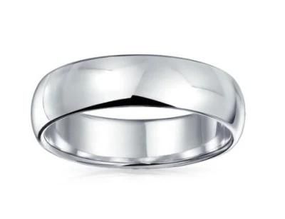 Minimalist Plain Simple 925 Sterling Silver Dome Couples Wedding Band Ring for Women for Men 5mm