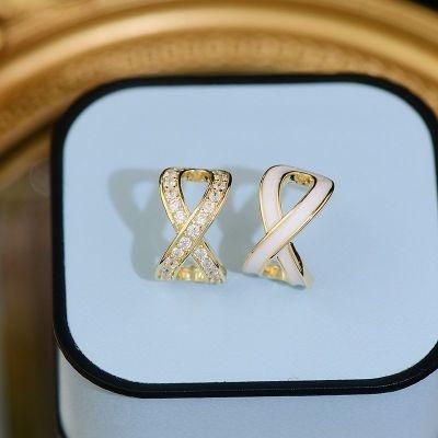 Cross Asymmetric Earrings Gold Plated Earrings for Women Jewelry