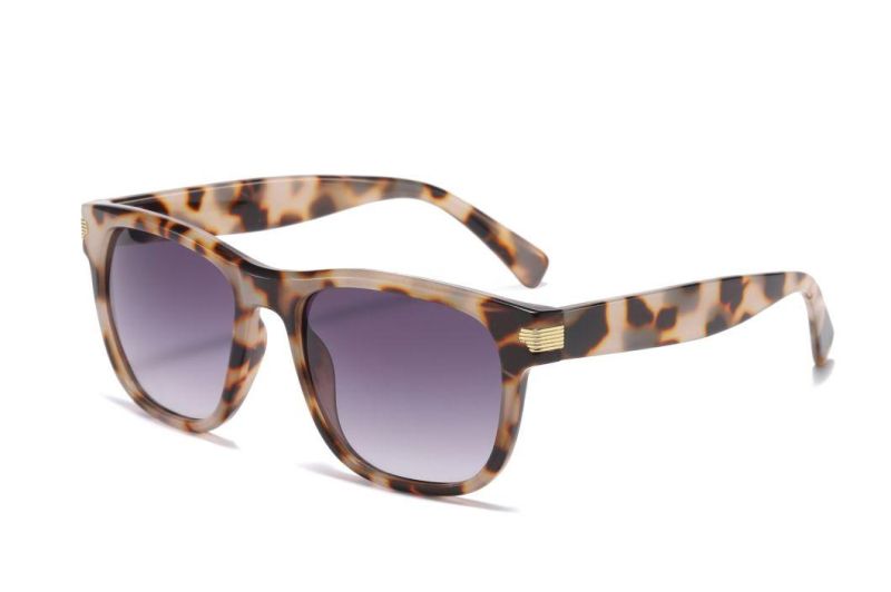 Classic Retro Style Medium Size Square Frame Tortoise Sunglasses