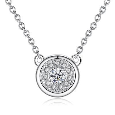 American Fashion Inlaid Zircon Full Diamond Pendant Necklace