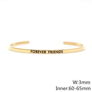 Forever Friends Text Cuff Bracelet Stainless Steel Bracelet 60X3mm