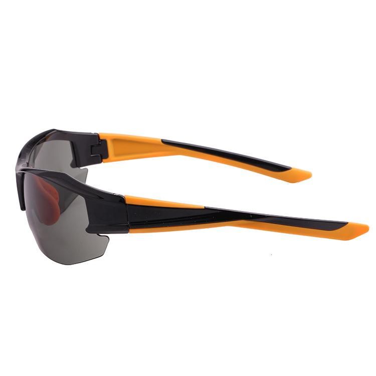 2019 Black Half Frame Sports Sunglasses with Yellow Rubber