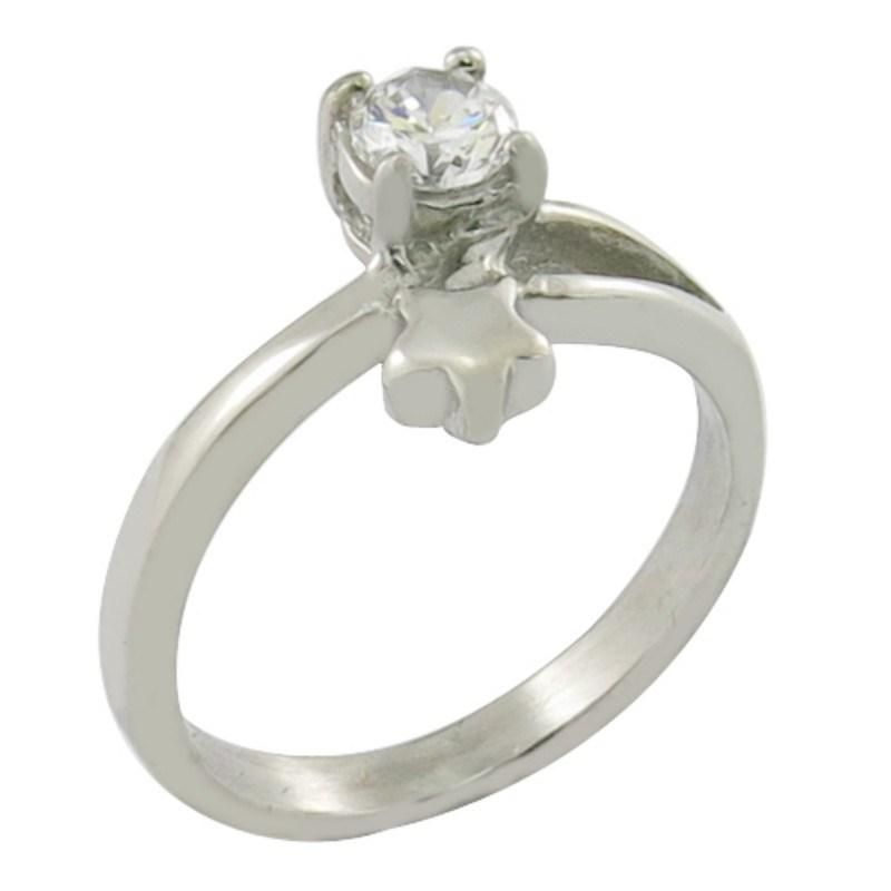 Surgical Steel Wedding Ring CZ Stone Ring