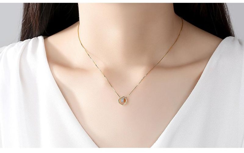 Shining Bling Cubic Zircon Clavicle Chain Pendant Necklace