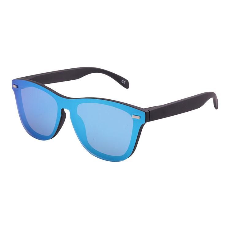 2019 Fashionable Once Piece Ice Blue Mirror Sunglasses