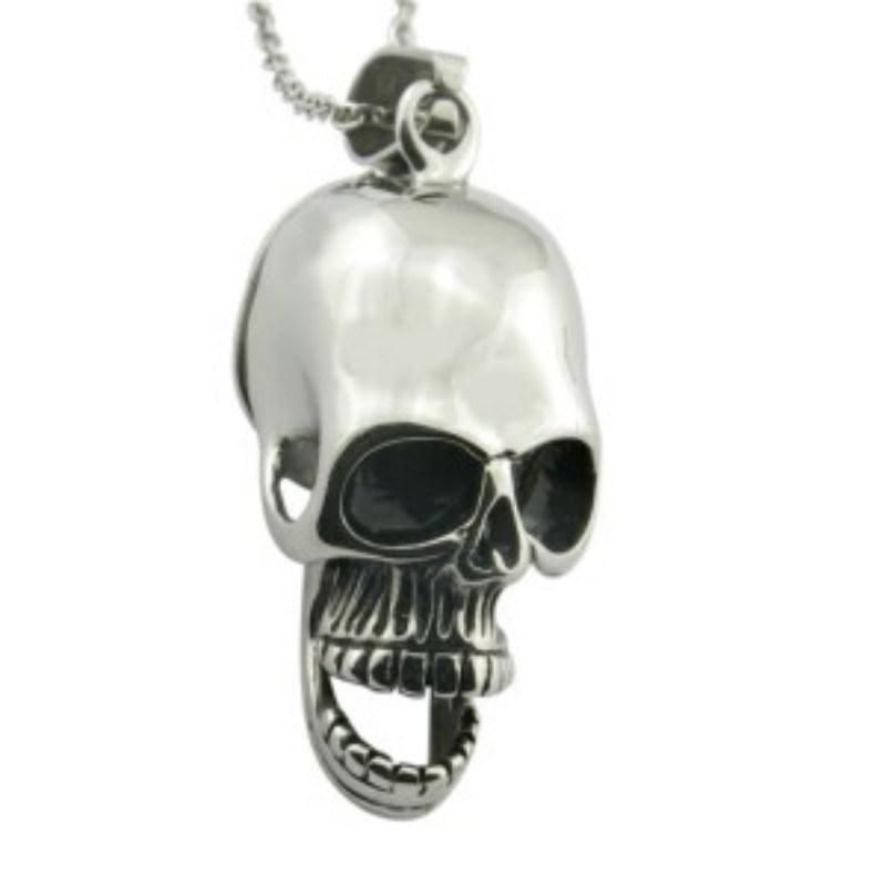 Unisex Skull Antique Silver Pendant