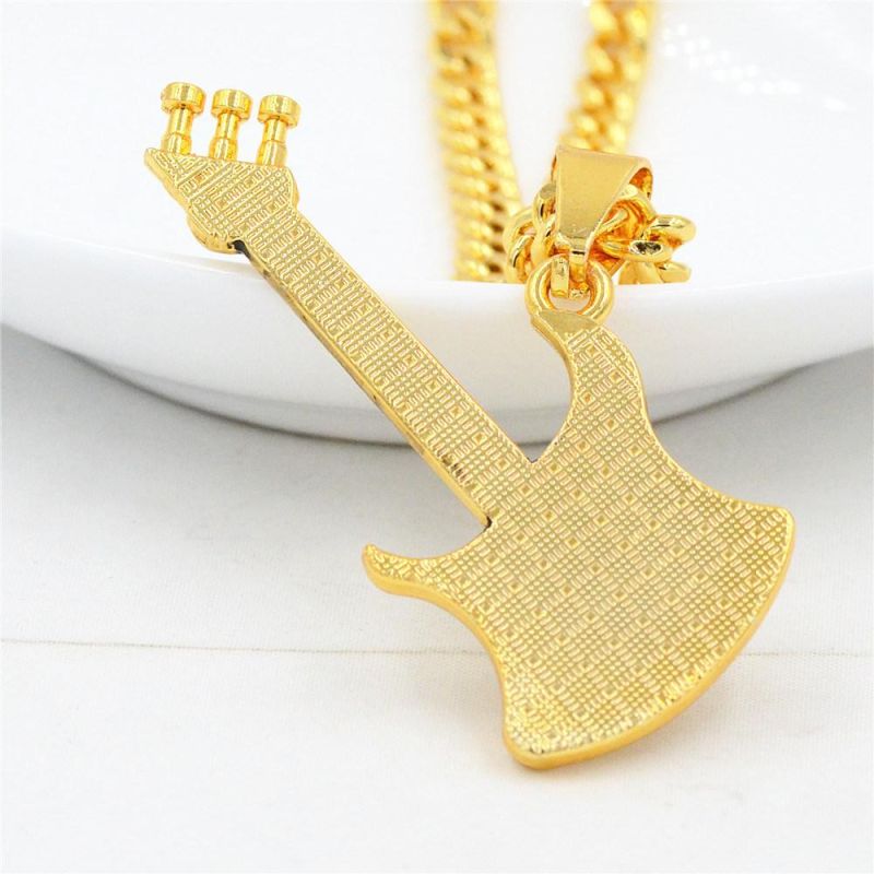 Fashion Gold Plated Electric Guitar Pendant Necklace for Music
