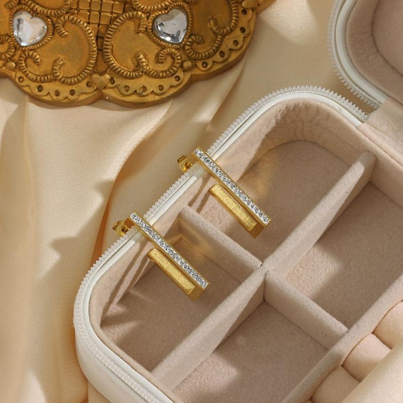 Manufacturer Custom Fashion Earring High Quality Non Fade Jewelry New Arrivals Diamond Zircon Earring Designer 18K Gold Plated Ear Ring