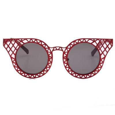 Cat Eye Design High Quality Metal Red Sunglasses
