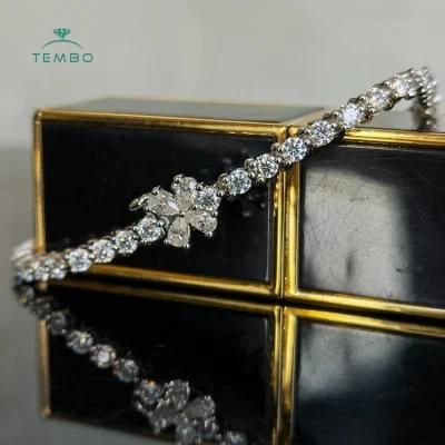 Tembo 18K White Gold Lab Synthetic Hpht Diamond Bracelet Denim Chain Luxury Customized Tembo Bracelets Hiphop Lab Grown Diamond