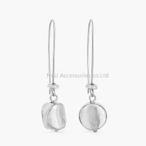 Fashion Golden Hook Square Alloy Silver Plated Pendant Earrings