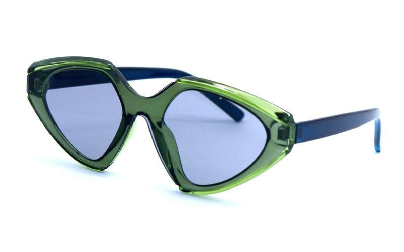 Translucent Multicolor Tobacco Color Inverted Triangle Frame Sunglasses