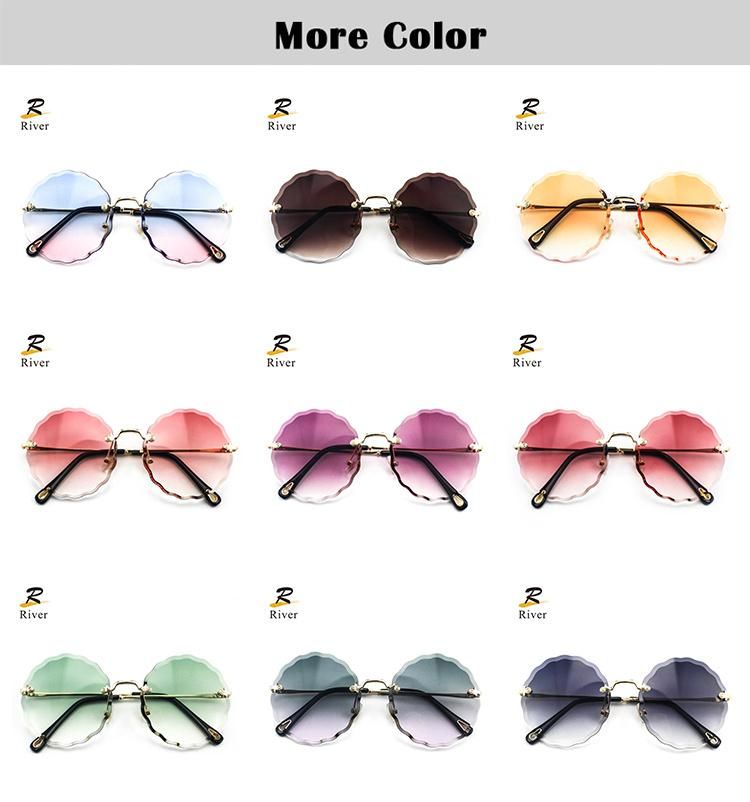 Hot Sale Custom Logo Stock Fashion Metal Frame Women Sunglasses