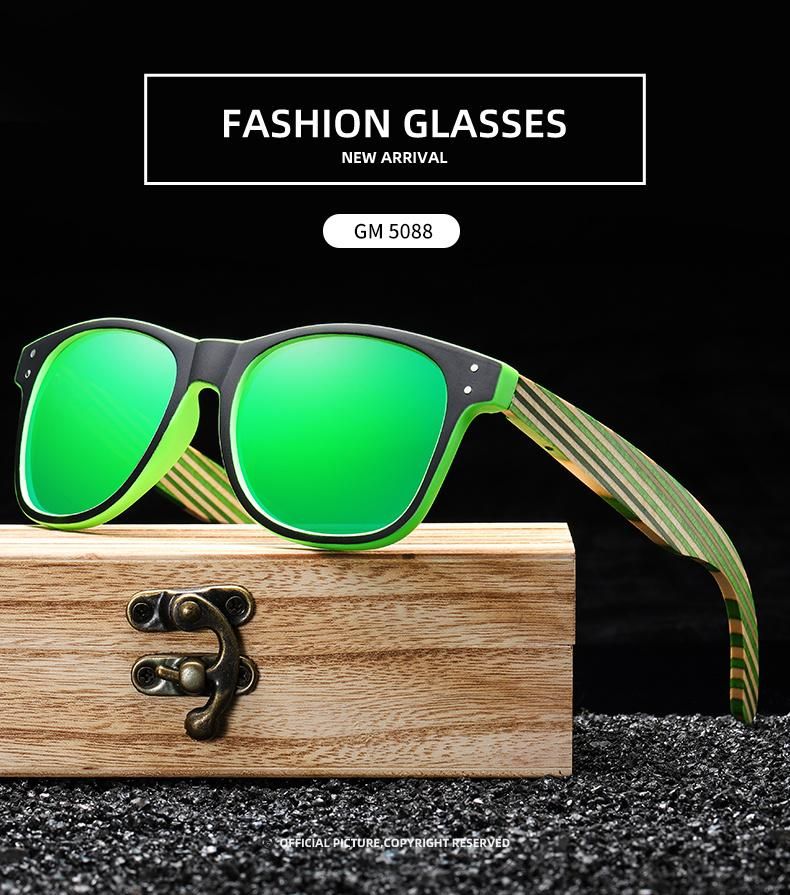 Promotion Wooden Sunglasses Custom Plastic Frame Cheap Gift Wooden Black Plastic Frame Sun Glasses Promotional Sunglasses