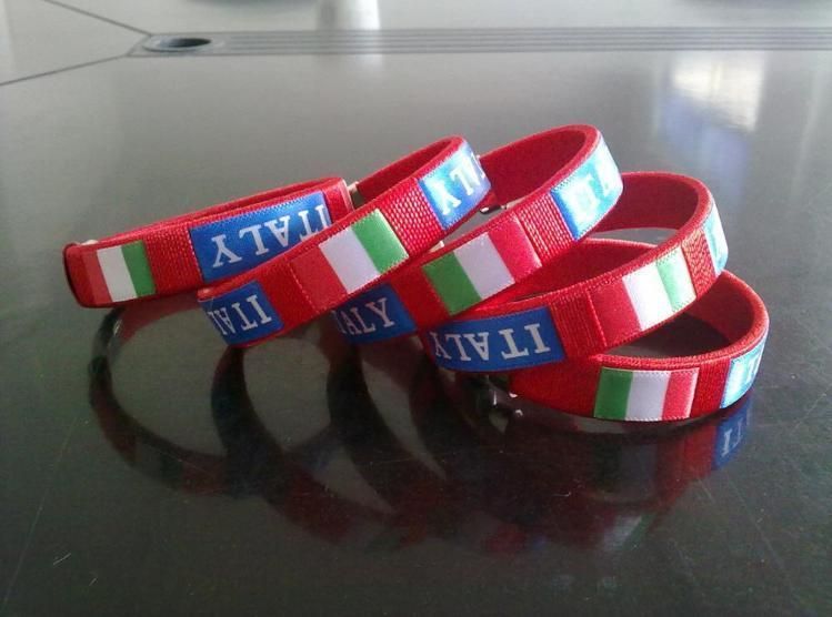 New Customs Country Flag Logo Thread Woven Bracelets Football Team Logo Bracelets Sports Club Fan′ S Gifts