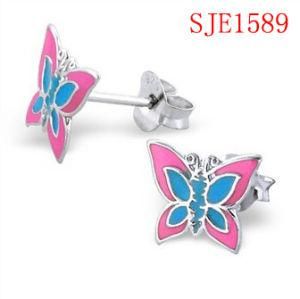 Fashion Stainless Steel Butterfly Earrings for Girls (SJE1589)