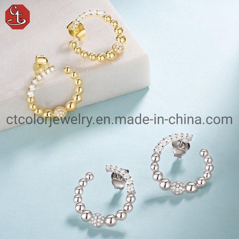 Fashion Jewelry Women 925 Sterling Silver Custom Design Cubic Zirconia Earrings Jewelry set