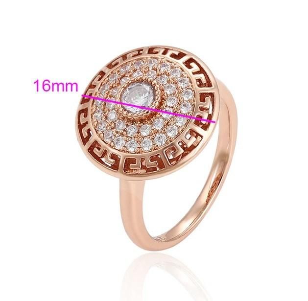 Unique Design Engagement Rose Gold Plated Color Diamond Elegant Shape Design Ring Women